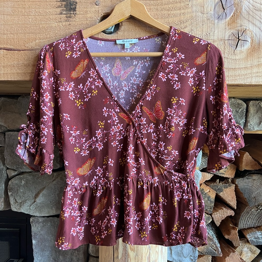 Madewell butterfly wrap top